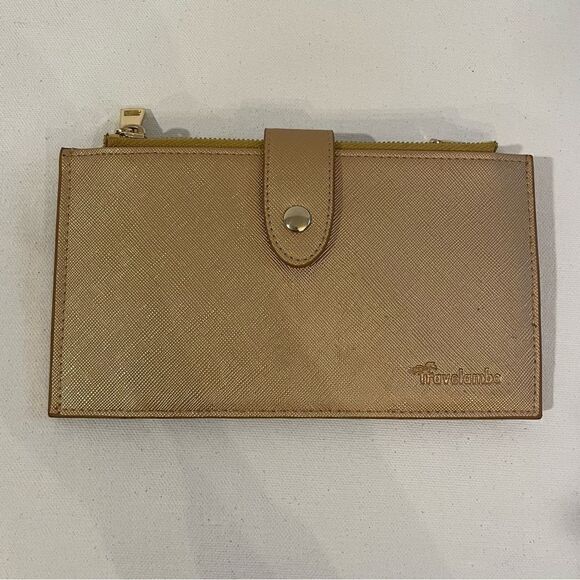 Travelambo RIFD blocking travel wallet gold *has damage - Picture 1 of 8